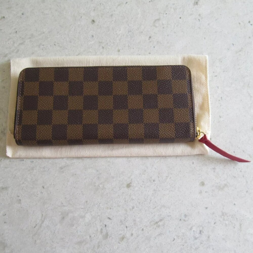 AUTHENTIC Louis Vuitton Damier Red Clemence Zippy Wallet Clutch Bag - Picture 2 of 16